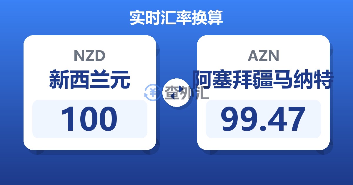 100新西兰元兑阿塞拜疆马纳特