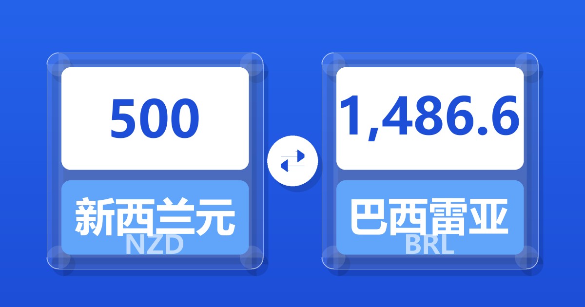 500新西兰元兑巴西雷亚尔