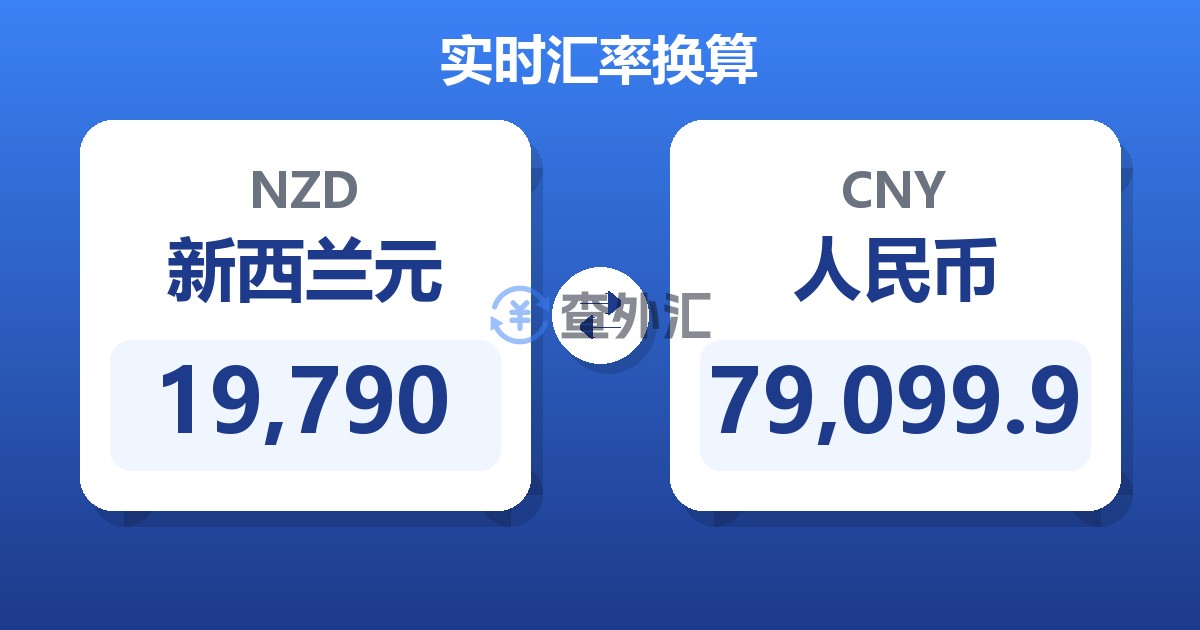 19,790新西兰元兑人民币