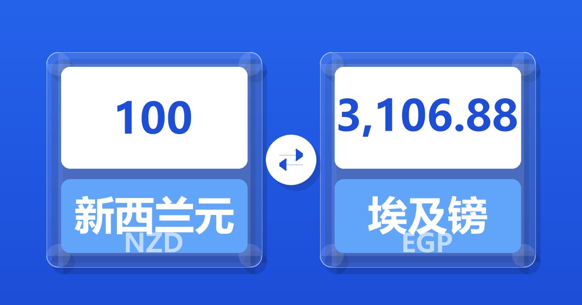 100新西兰元兑埃及镑