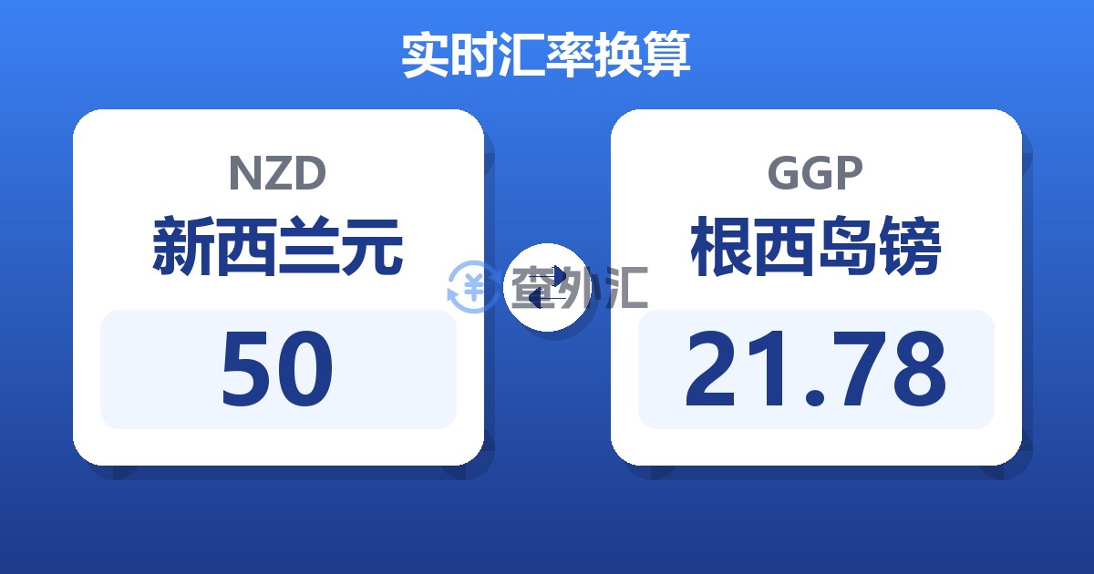 50新西兰元兑根西岛镑