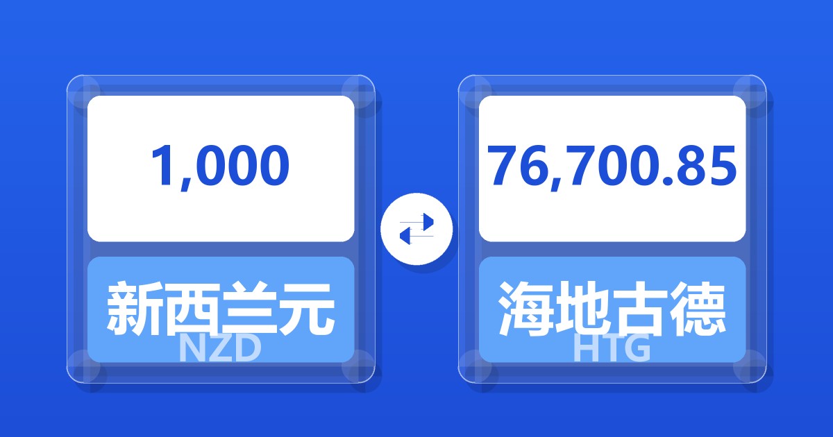 1,000新西兰元兑海地古德