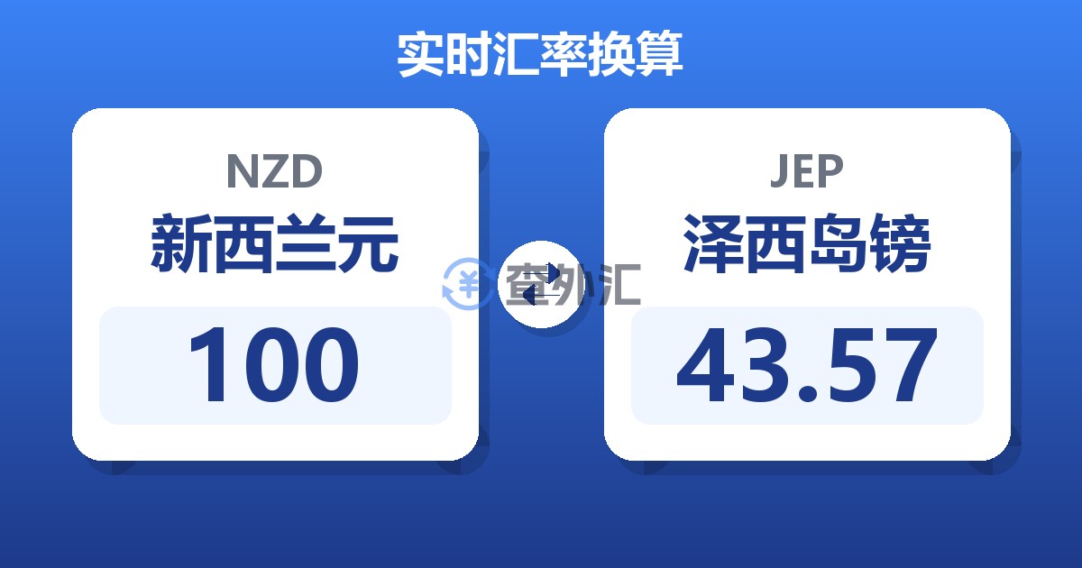 100新西兰元兑泽西岛镑