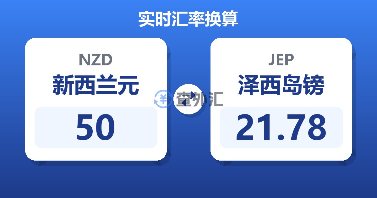 50新西兰元兑泽西岛镑
