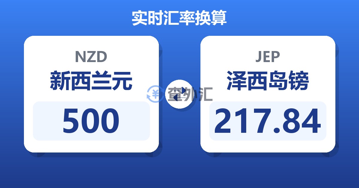 500新西兰元兑泽西岛镑