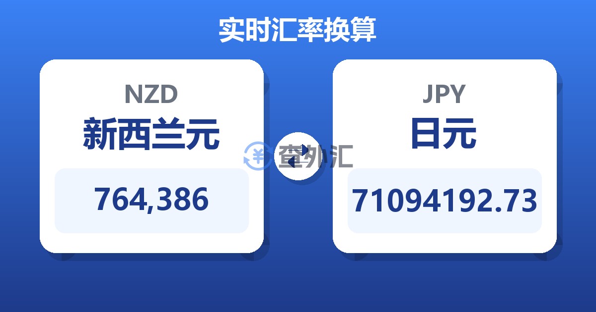 764,386新西兰元兑日元