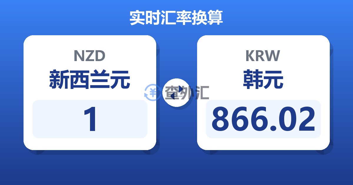 1新西兰元兑韩元