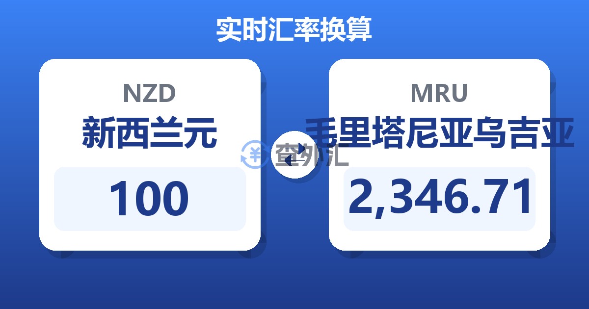 100新西兰元兑毛里塔尼亚乌吉亚