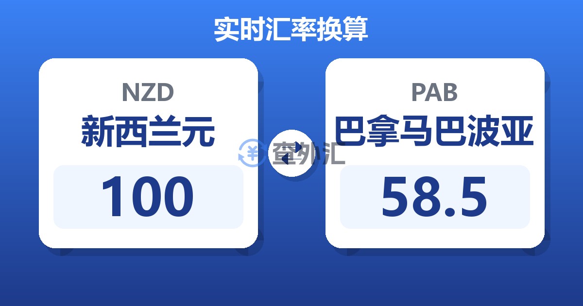 100新西兰元兑巴拿马巴波亚