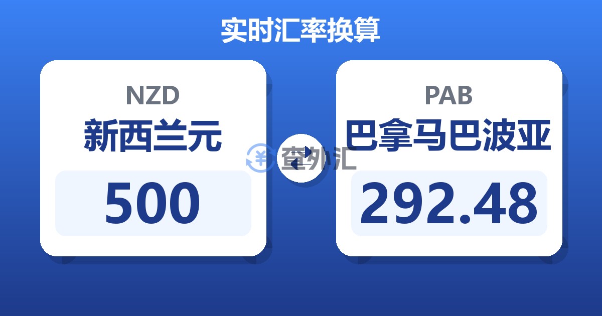 500新西兰元兑巴拿马巴波亚