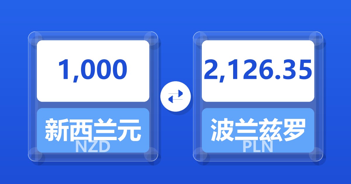 1,000新西兰元兑波兰兹罗提