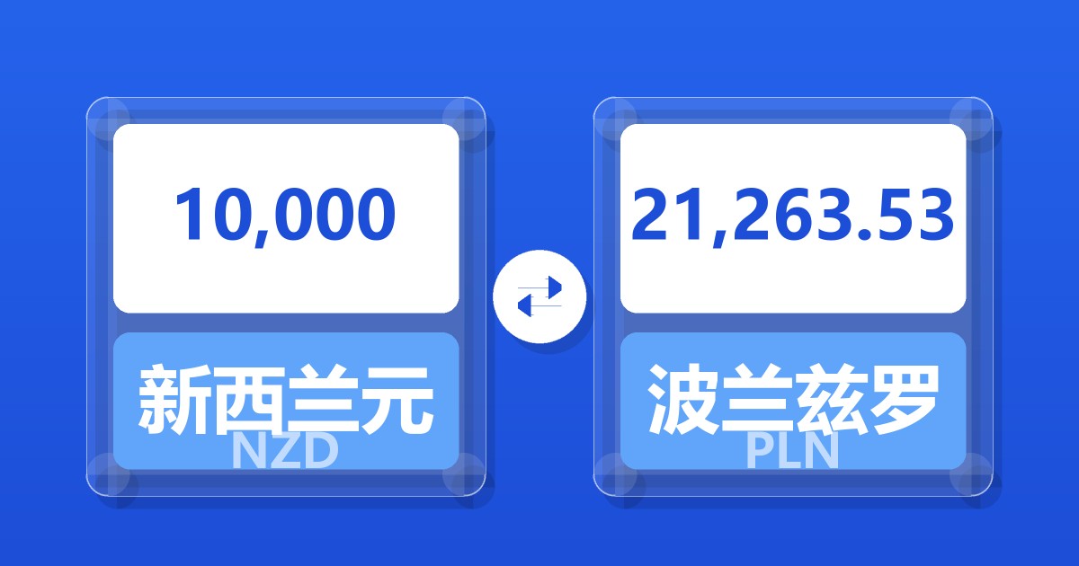 10,000新西兰元兑波兰兹罗提