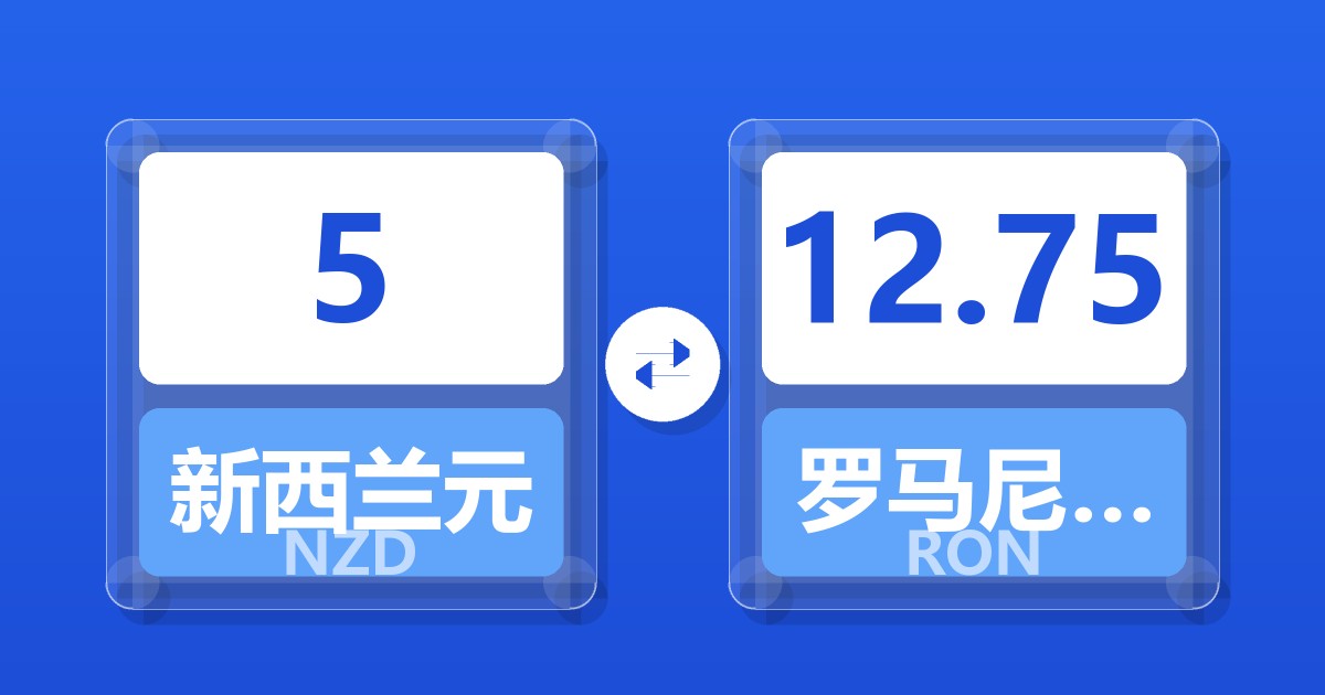 5新西兰元兑罗马尼亚列伊