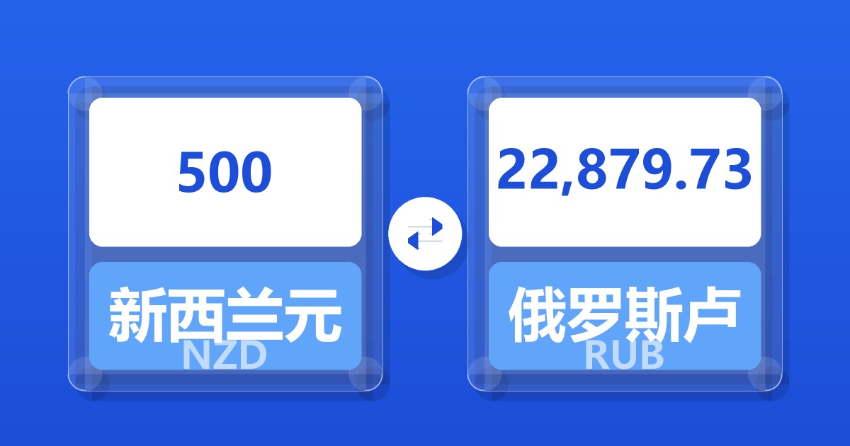 500新西兰元兑俄罗斯卢布