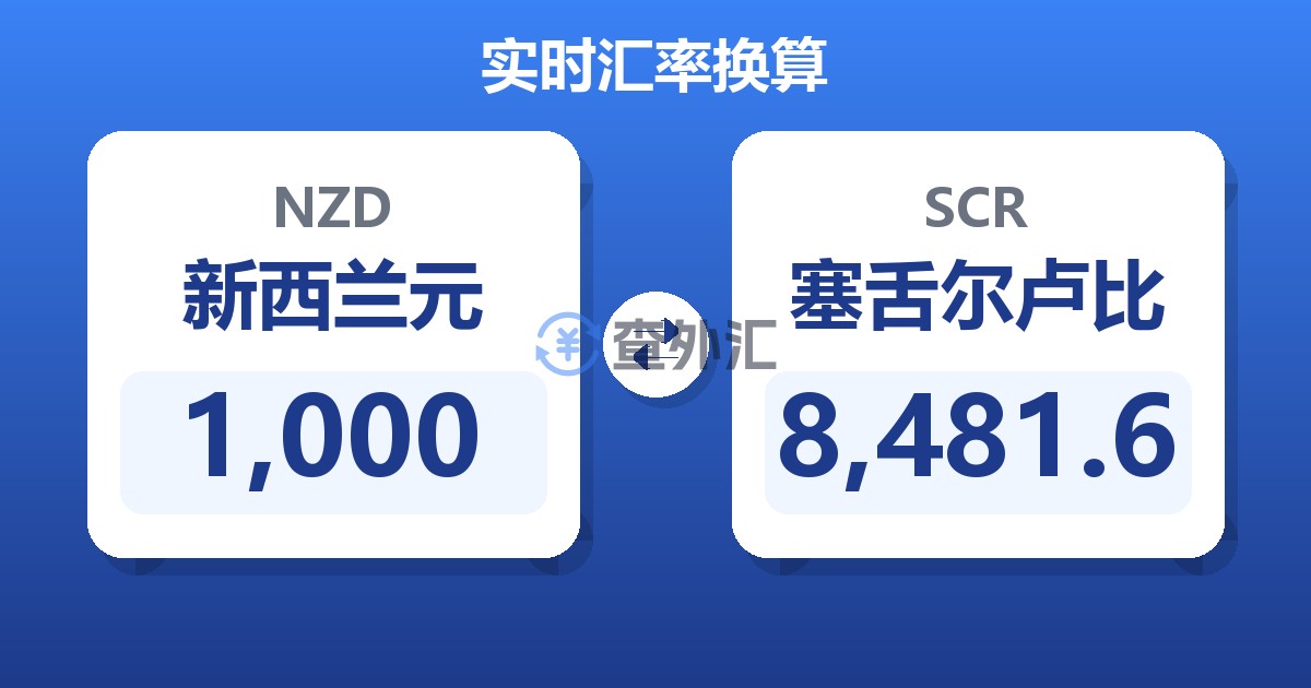 1,000新西兰元兑塞舌尔卢比