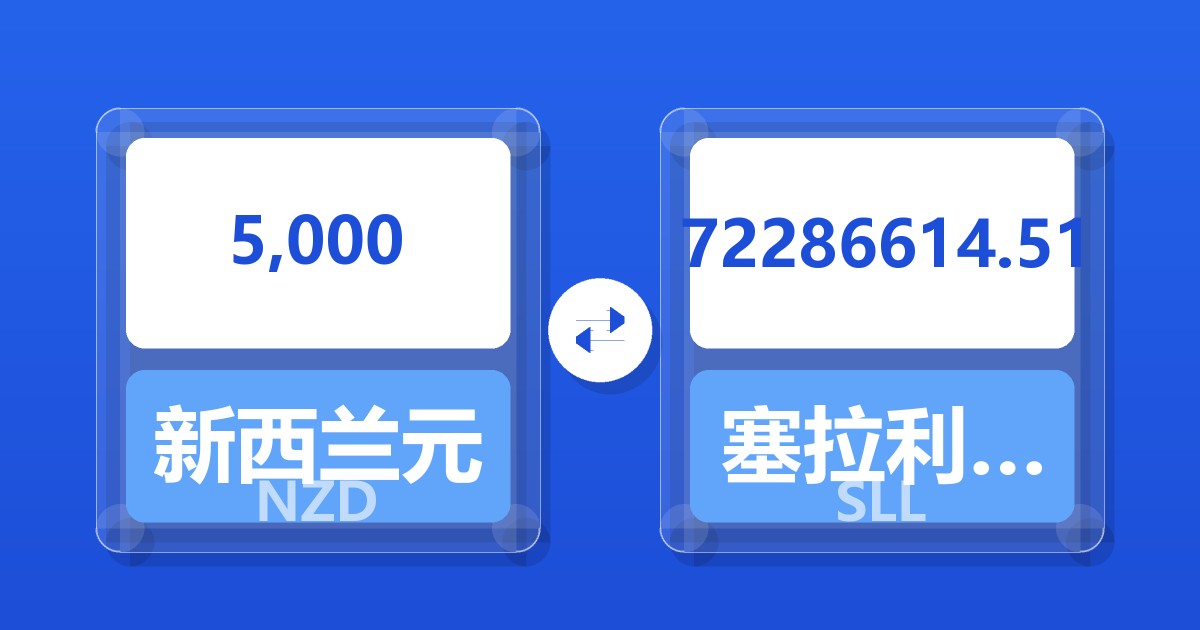 5,000新西兰元兑塞拉利昂利昂（旧）