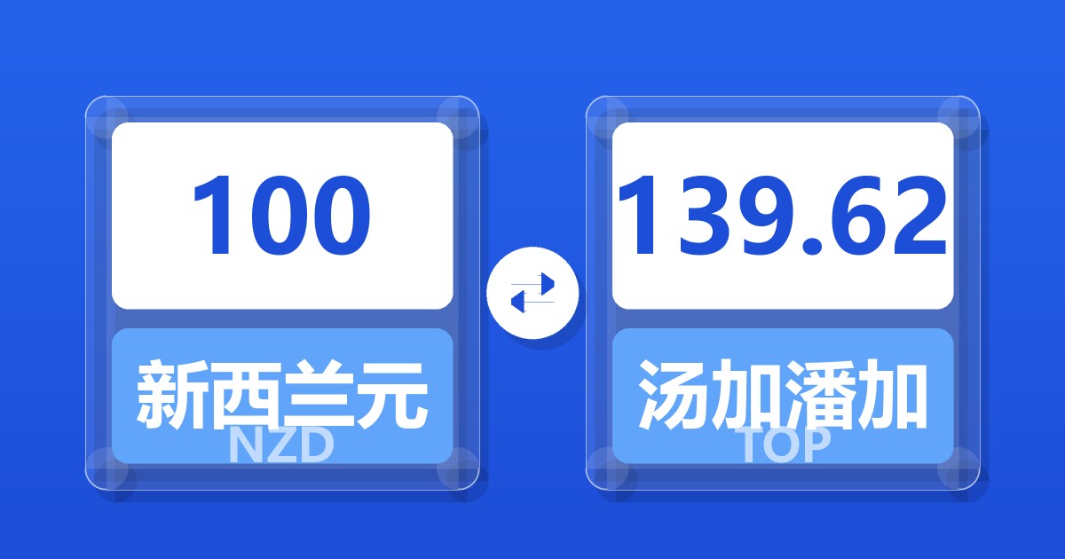 100新西兰元兑汤加潘加
