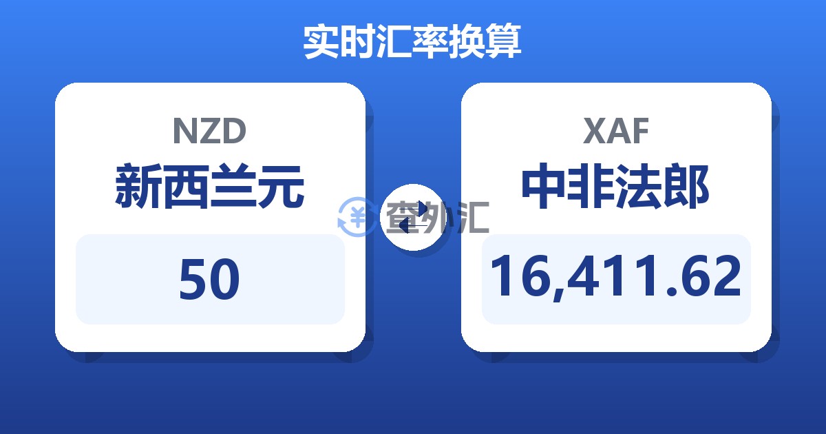 50新西兰元兑中非法郎