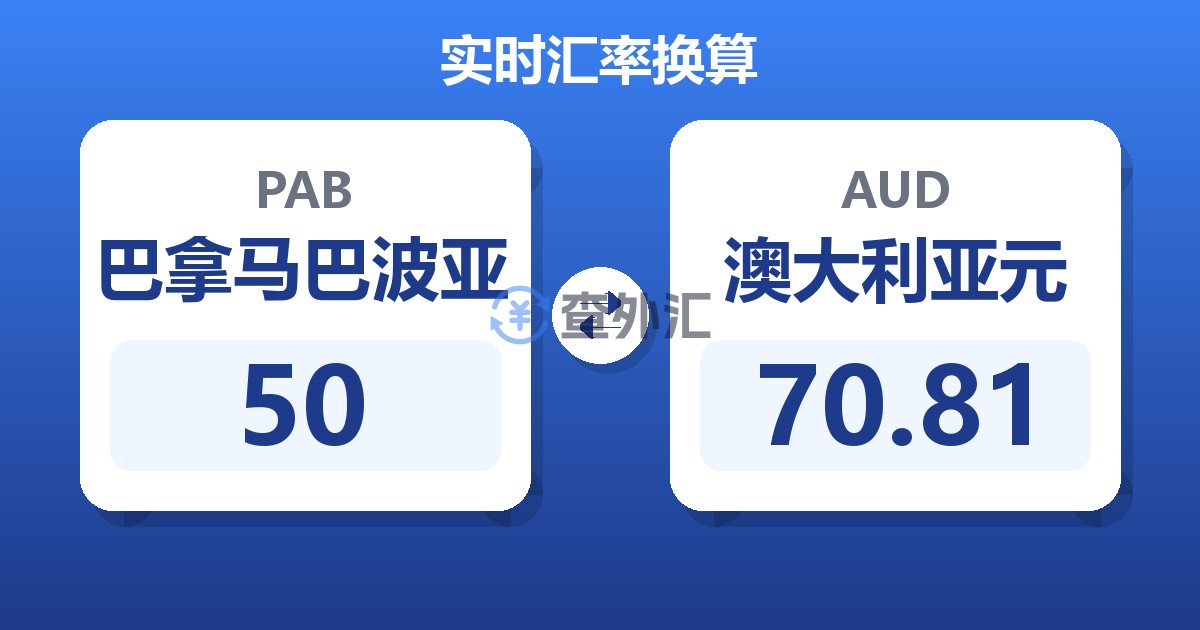 50巴拿马巴波亚兑澳大利亚元