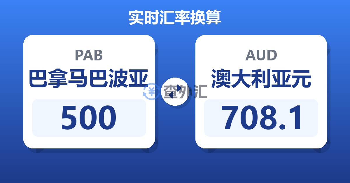 500巴拿马巴波亚兑澳大利亚元