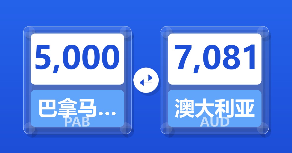 5,000巴拿马巴波亚兑澳大利亚元