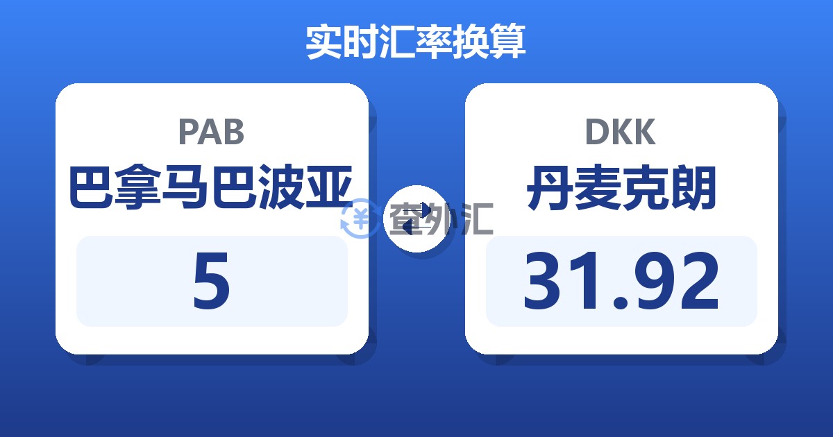 5巴拿马巴波亚兑丹麦克朗