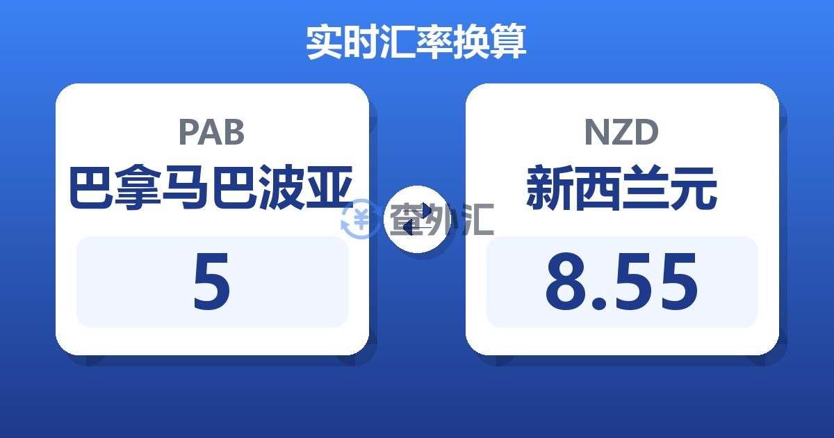 5巴拿马巴波亚兑新西兰元