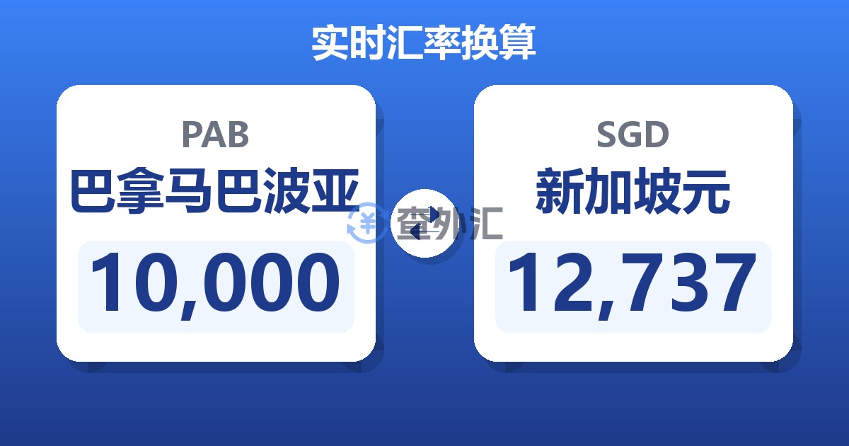 10,000巴拿马巴波亚兑新加坡元