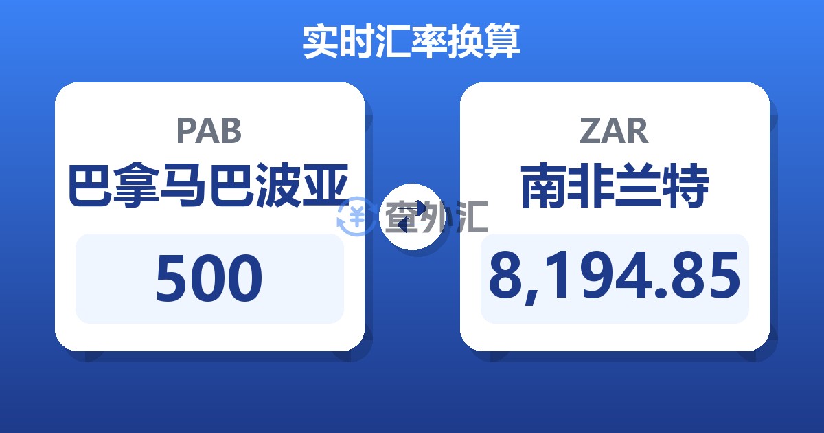 500巴拿马巴波亚兑南非兰特
