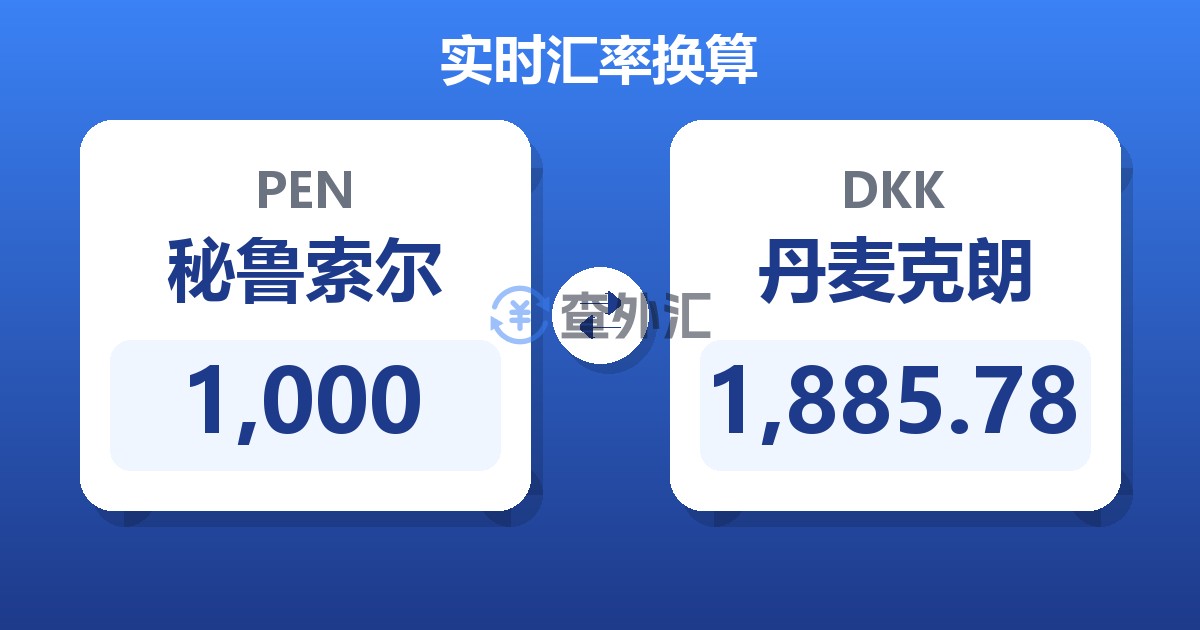 1,000秘鲁索尔兑丹麦克朗