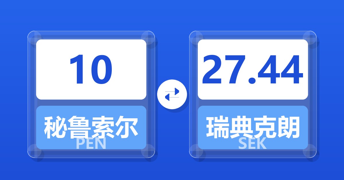 10秘鲁索尔兑瑞典克朗