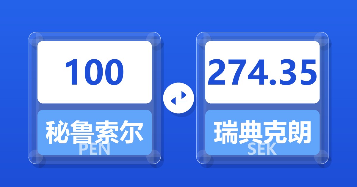 100秘鲁索尔兑瑞典克朗