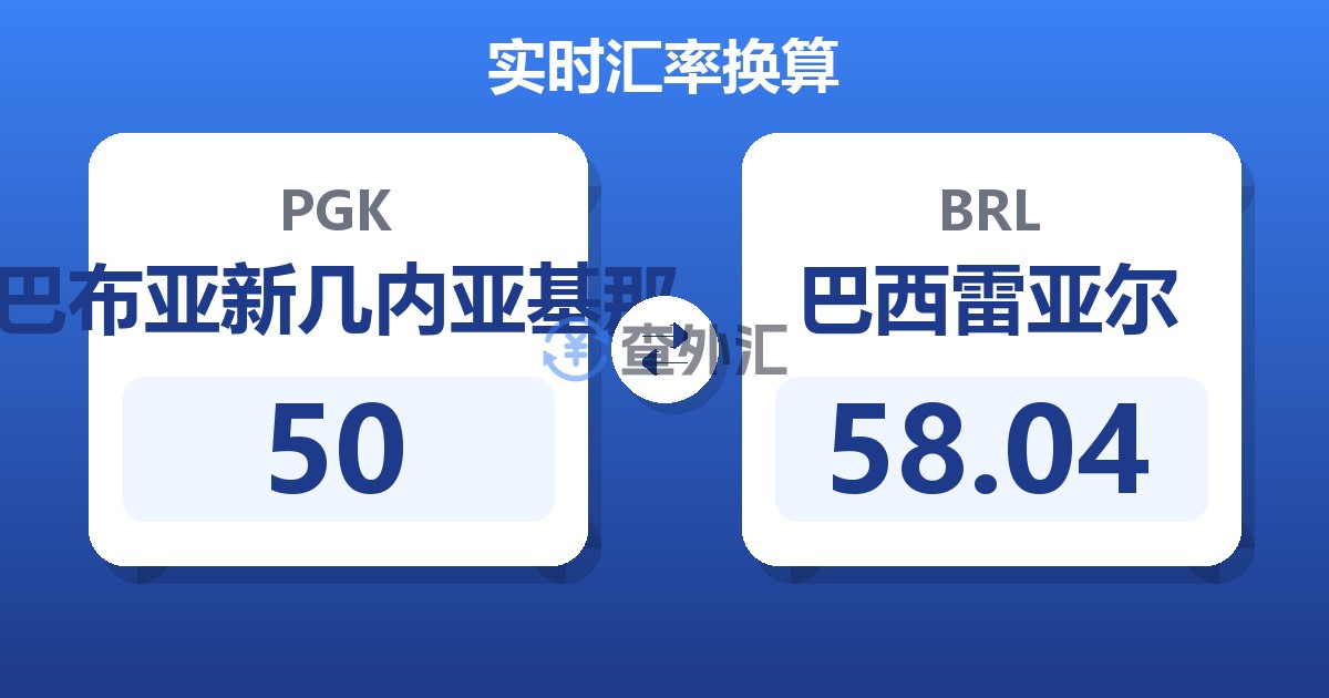 50巴布亚新几内亚基那兑巴西雷亚尔