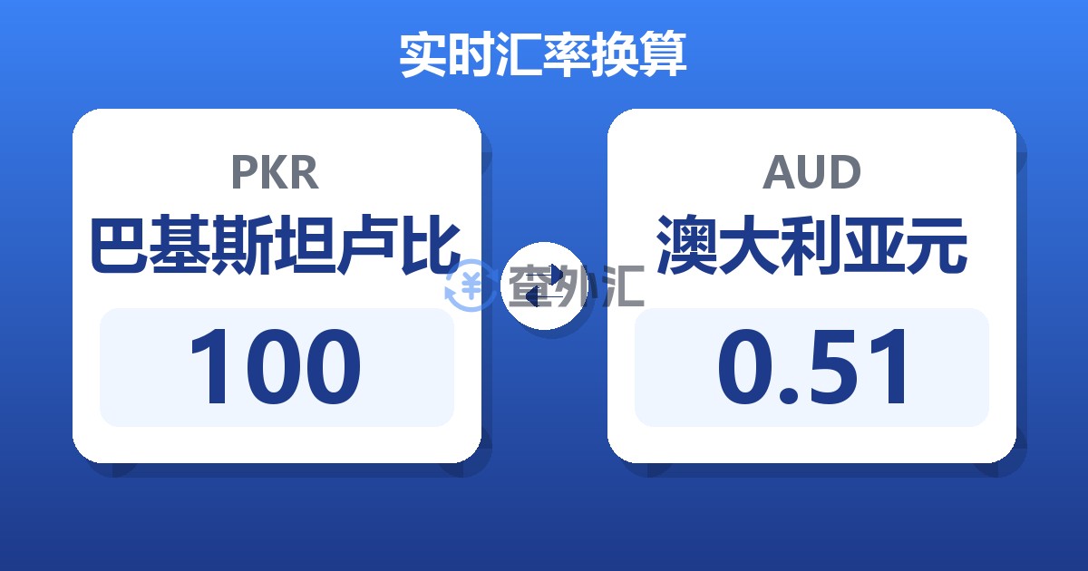 100巴基斯坦卢比兑澳大利亚元