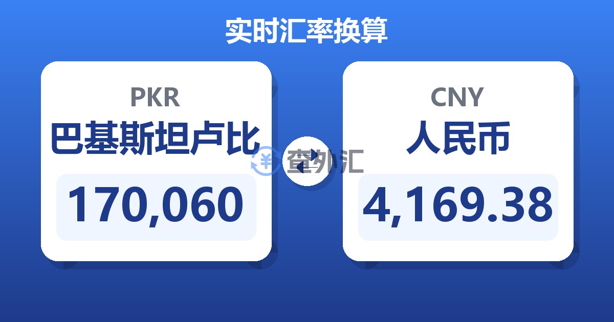 170,060巴基斯坦卢比兑人民币