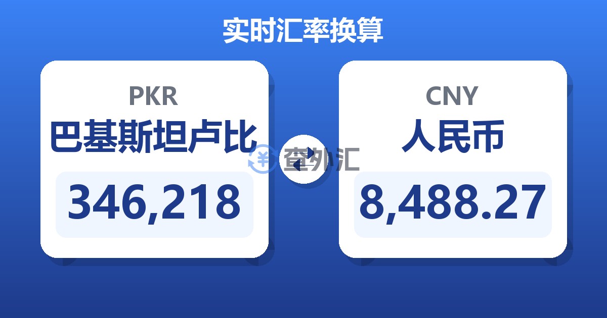 346,218巴基斯坦卢比兑人民币
