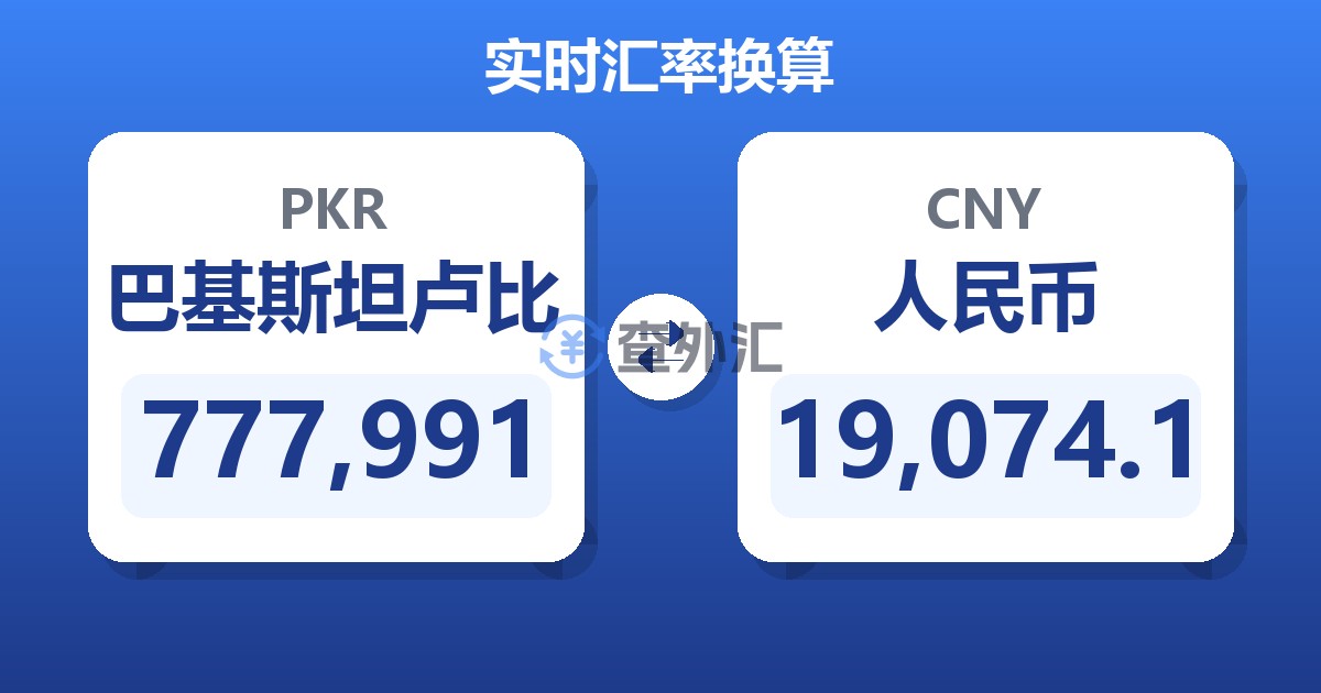 777,991巴基斯坦卢比兑人民币