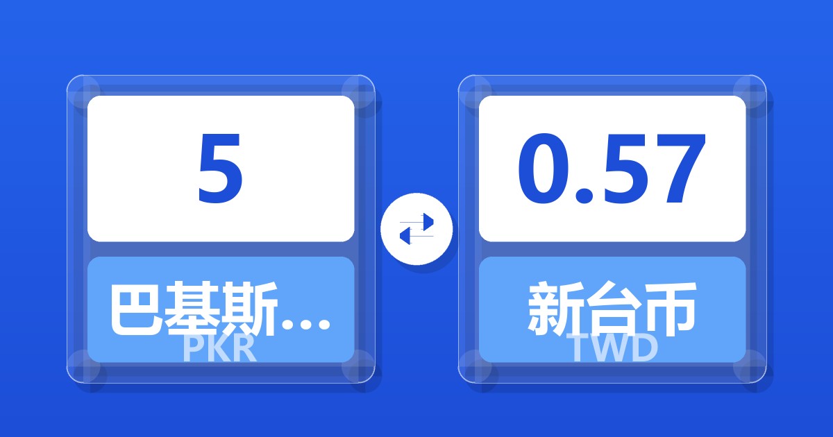 5巴基斯坦卢比兑新台币