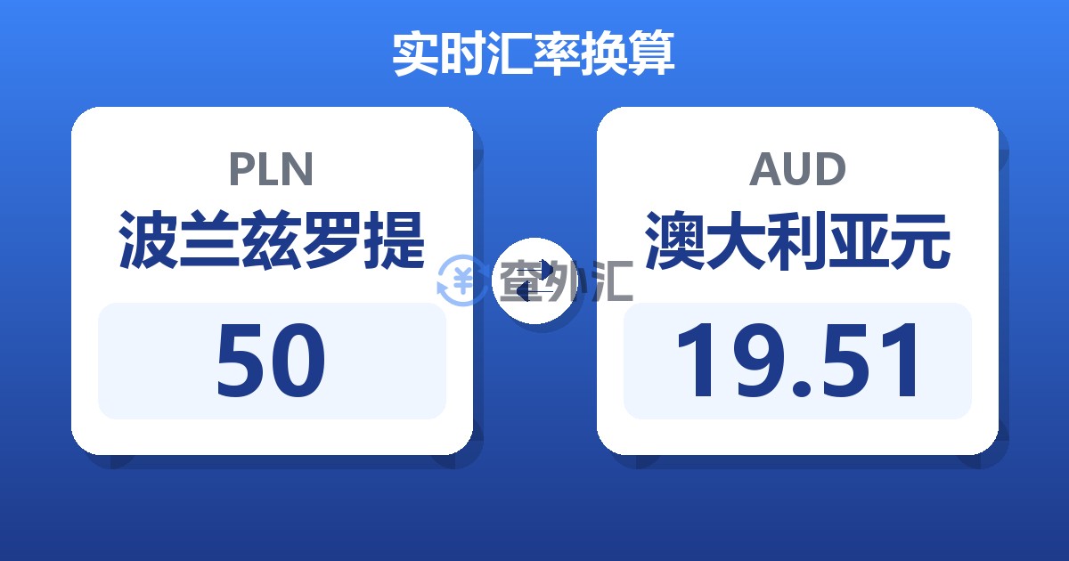 50波兰兹罗提兑澳大利亚元