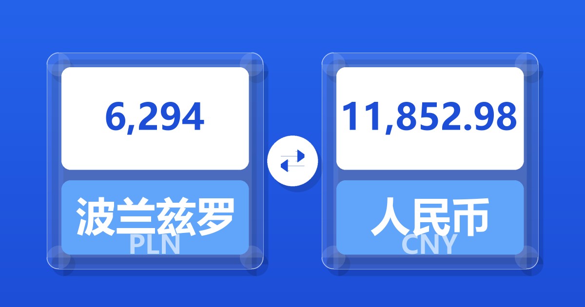 6,294波兰兹罗提兑人民币