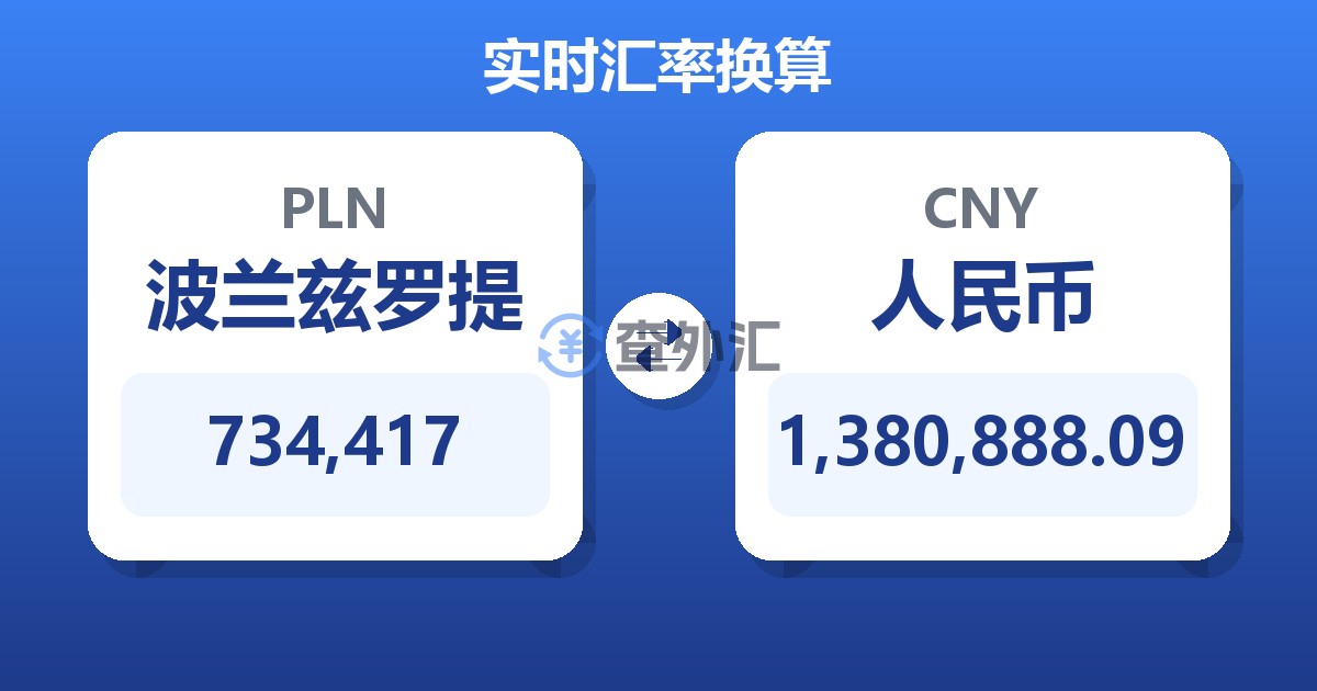 734,417波兰兹罗提兑人民币