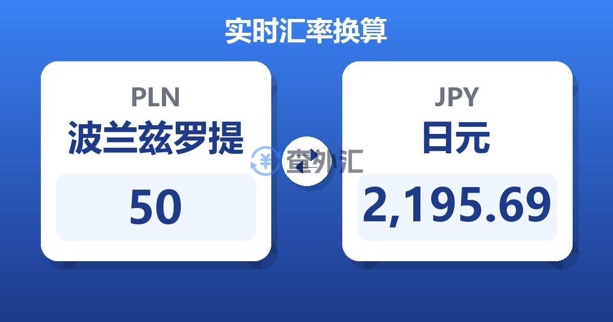50波兰兹罗提兑日元