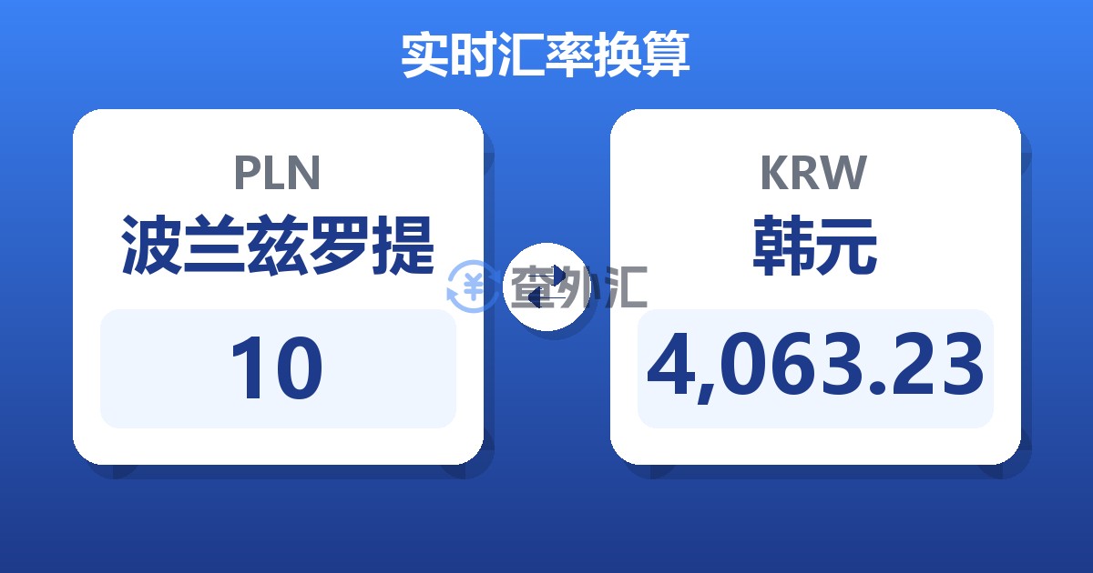 10波兰兹罗提兑韩元