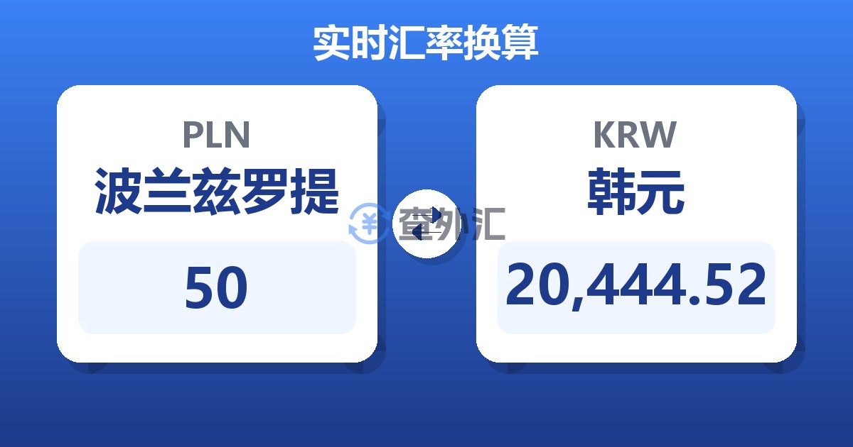 50波兰兹罗提兑韩元