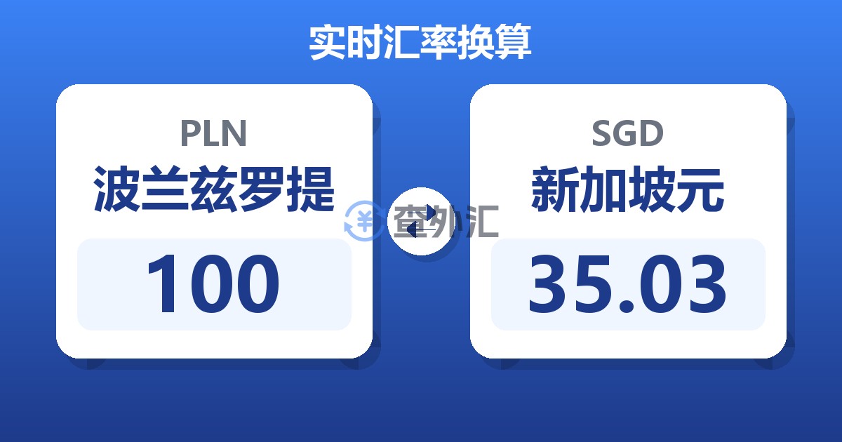 100波兰兹罗提兑新加坡元