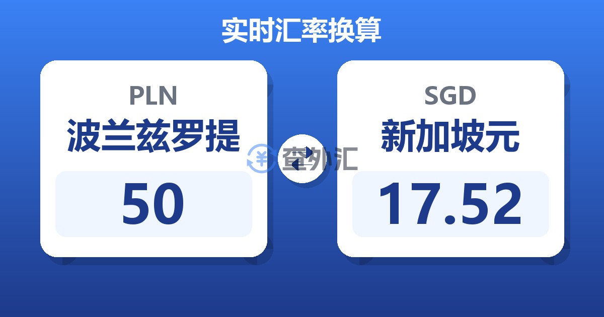 50波兰兹罗提兑新加坡元