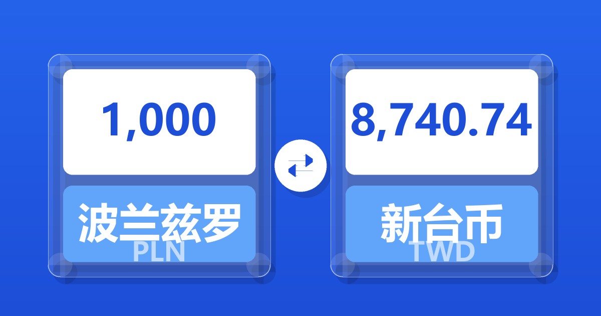1,000波兰兹罗提兑新台币