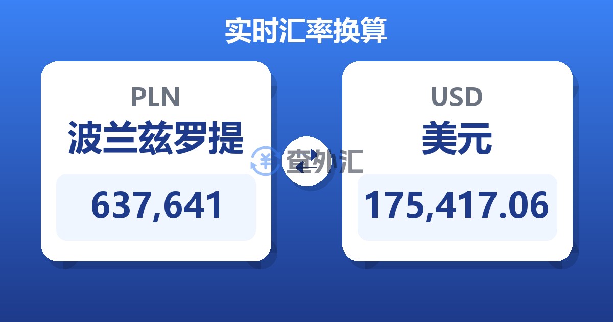 637,641波兰兹罗提兑美元