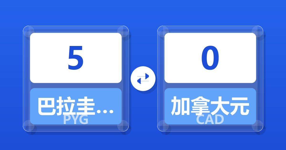 5巴拉圭瓜拉尼兑加拿大元