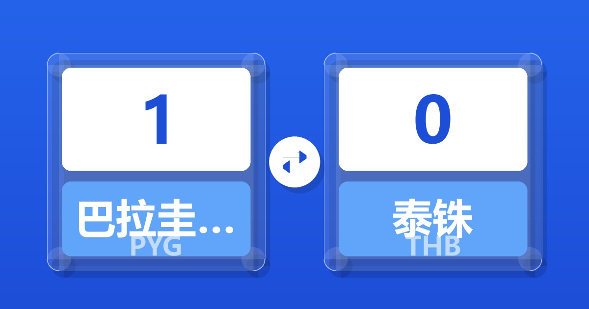 1巴拉圭瓜拉尼兑泰铢